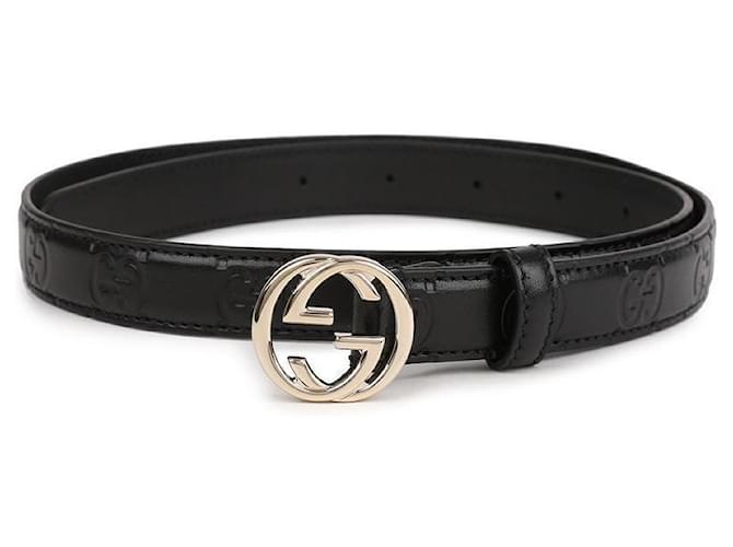 Gucci Cinturón con hebilla entrelazada Negro - vista 3