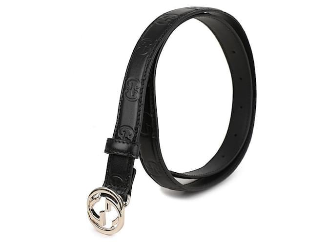 Gucci Cinturón con hebilla entrelazada Negro - vista 4