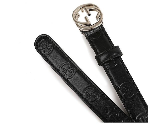 Gucci Cinturón con hebilla entrelazada Negro - vista 6