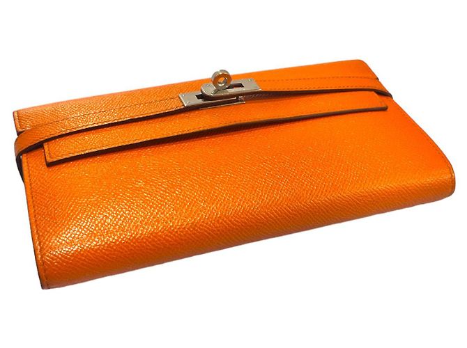 Hermès Kelly Damen Langbörse Epsom Silber Orange - Ansicht 5