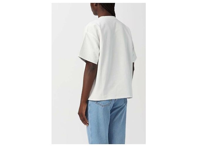 Bottega Veneta Camiseta de algodão com listras de dupla camada - vista 5