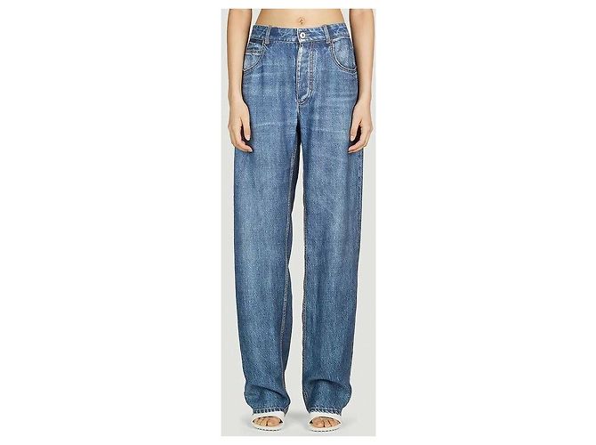 Bottega Veneta Pantaloni in seta con stampa denim Multicolore - vista 4