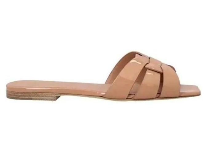 Saint Laurent Mule Piatto in Pelle Lucida Tribute Multicolore - vista 4