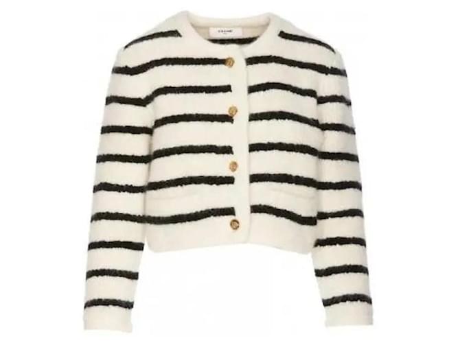 Céline Gestreifter Crop-Cardigan Mehrfarben - Ansicht 4