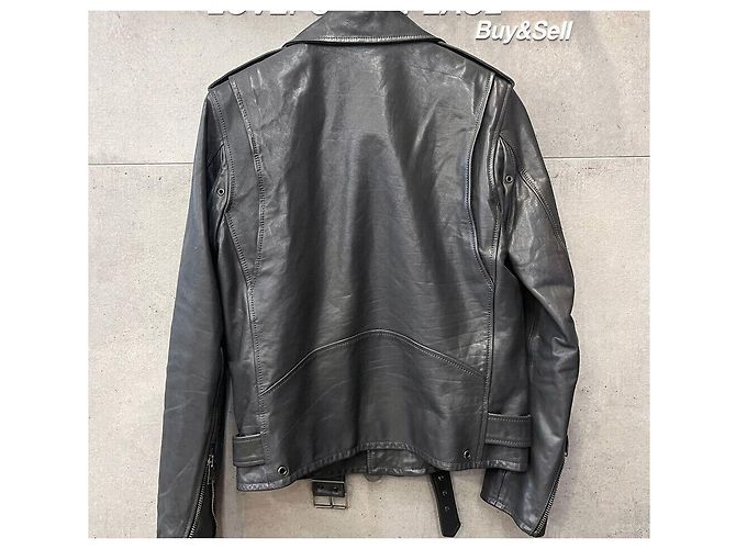 Saint Laurent Cafreather Motorradjacke Dunkelgrau - Ansicht 3