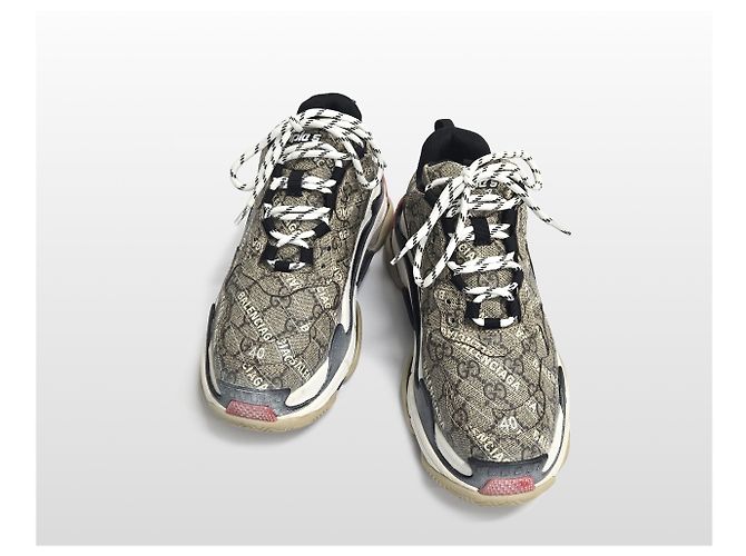 Balenciaga Gucci Il Progetto Hacker Triple Sneakers Marrone - vista 11