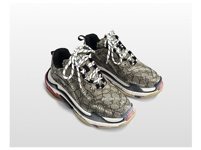 Balenciaga Gucci Il Progetto Hacker Triple Sneakers Marrone - vista 2