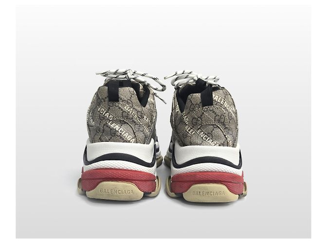 Balenciaga Gucci Il Progetto Hacker Triple Sneakers Marrone - vista 3