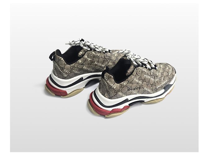 Balenciaga Gucci Il Progetto Hacker Triple Sneakers Marrone - vista 4