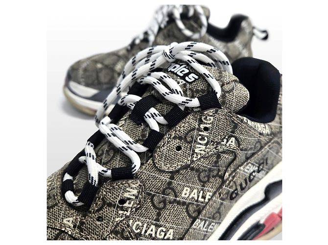 Balenciaga Gucci Il Progetto Hacker Triple Sneakers Marrone - vista 7