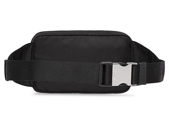 Prada Borsa a cintura in pelle Saffiano Re-Nylon nera Nero - vista 2