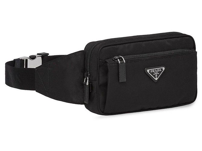 Prada Borsa a cintura in pelle Saffiano Re-Nylon nera Nero - vista 3