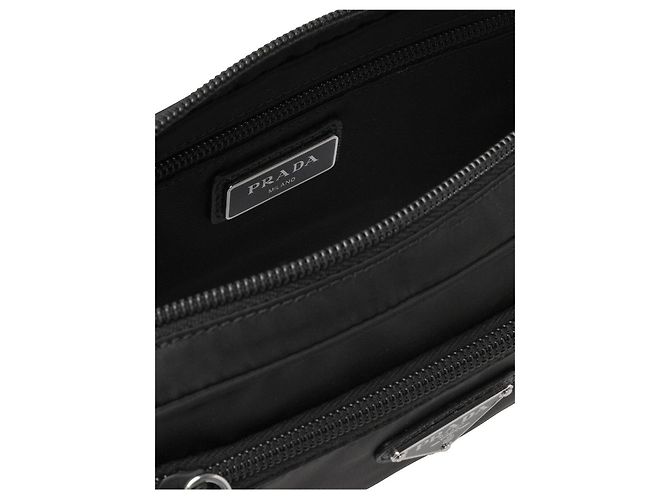 Prada Borsa a cintura in pelle Saffiano Re-Nylon nera Nero - vista 4