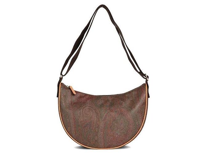 Etro Borsa a Spalla Mezza Luna Paisley Marrone - vista 2