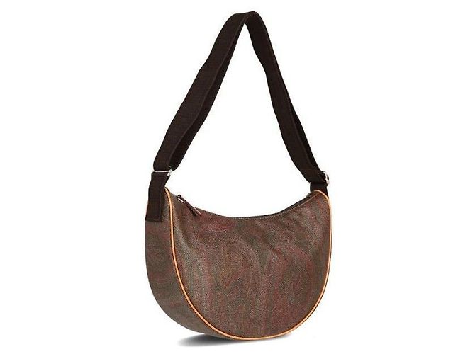 Etro Borsa a Spalla Mezza Luna Paisley Marrone - vista 3