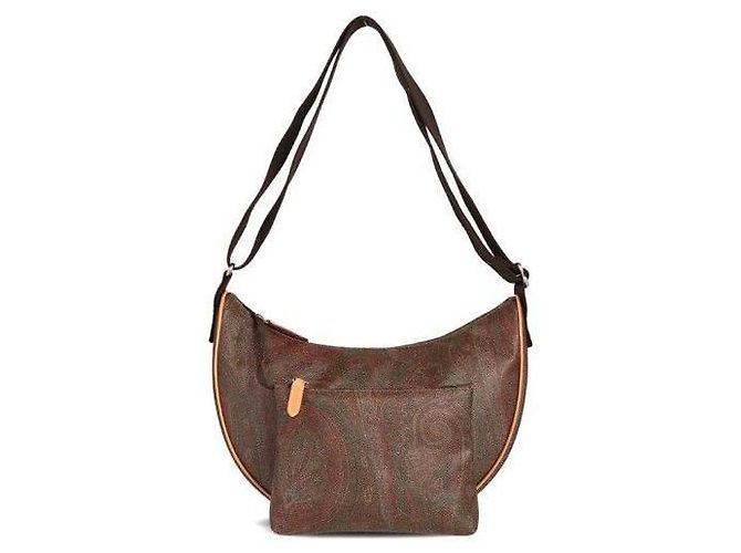 Etro Borsa a Spalla Mezza Luna Paisley Marrone - vista 4