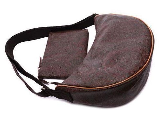 Etro Borsa a Spalla Mezza Luna Paisley Marrone - vista 5
