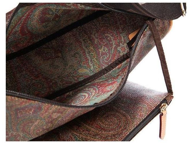 Etro Borsa a Spalla Mezza Luna Paisley Marrone - vista 6