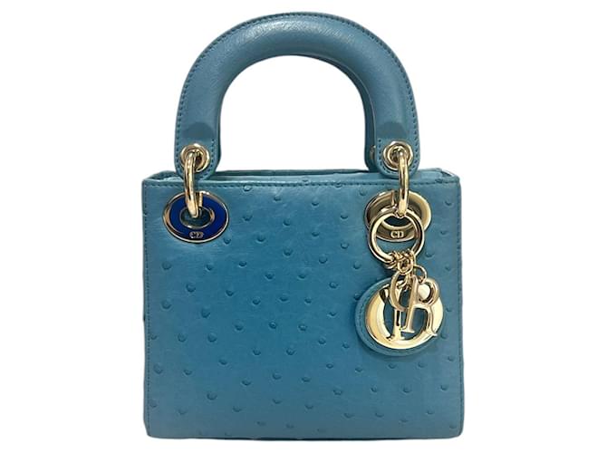 Dior Borsa Mini Struzzo Donna Blu Azzurro - vista 2