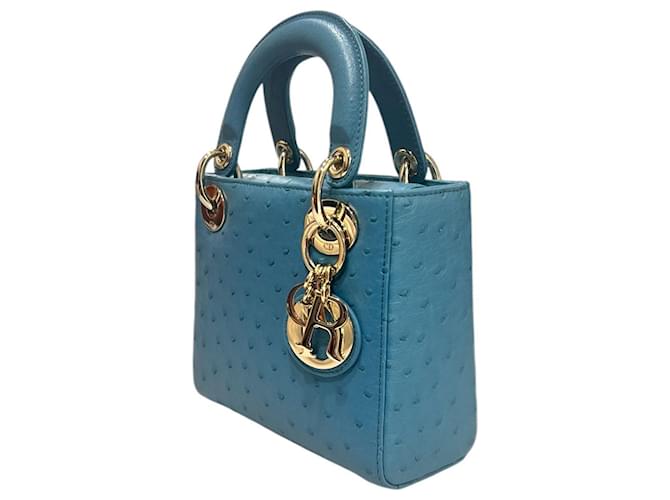 Dior Borsa Mini Struzzo Donna Blu Azzurro - vista 3