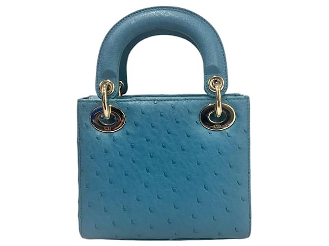 Dior Borsa Mini Struzzo Donna Blu Azzurro - vista 4