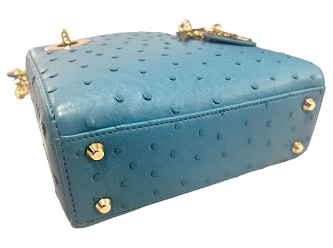 Dior Borsa Mini Struzzo Donna Blu Azzurro - vista 6