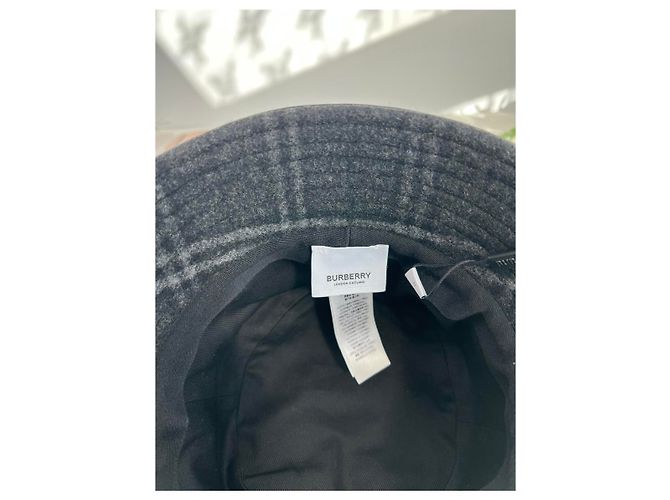 Burberry Woll-Check Bucket Hat in Anthrazitgrau Braun - Ansicht 10