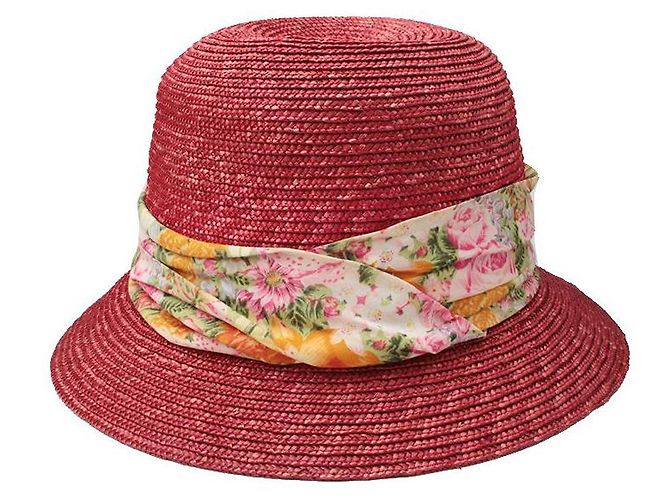 Kenzo Korallenroter Strohhut aus Raffia - Ansicht 2