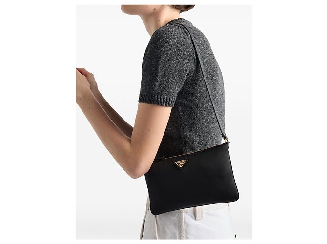 Prada Borsa a spalla in Re-Nylon nera Nero - vista 6