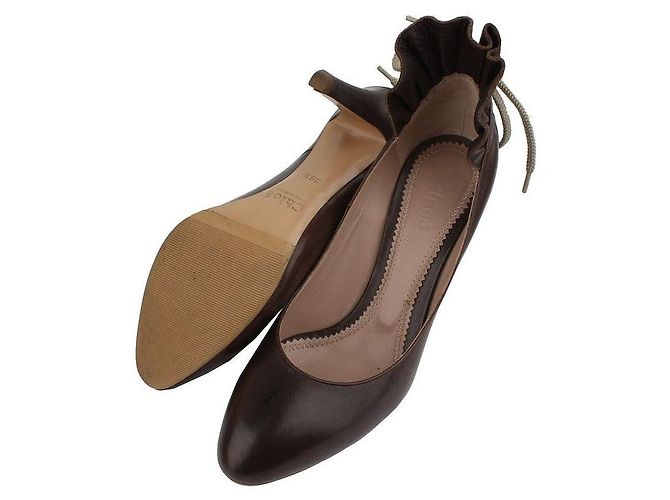 Chloé Schokoladenbraune Rüschenschnürpumps - Ansicht 4