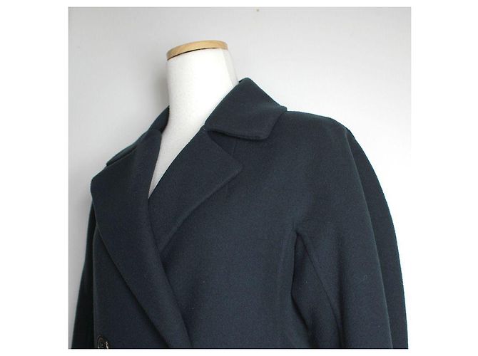 Jil Sander Dusty Blue Double-Breasted Wool Long Coat - view 4