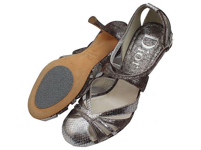 Dior Sandalo in lucertola argento - vista 3