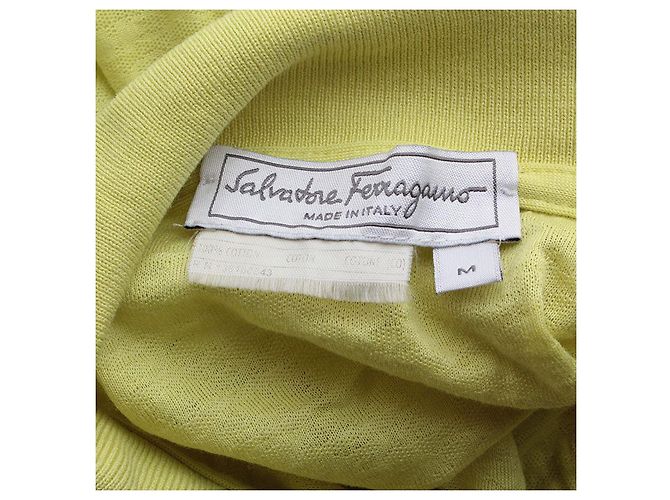 Salvatore Ferragamo Polo pour homme vert néon - vue 3
