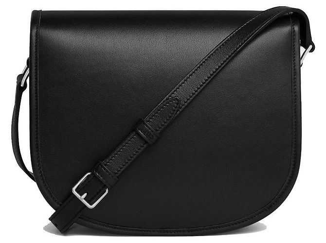 Céline Trionfo Medio Pelle di Vitello Naturale Morbida Nera Nero - vista 2