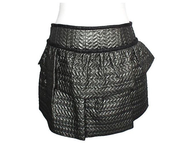 Falda mini metálica gris carbón Isabel Marant Castaño - vista 2