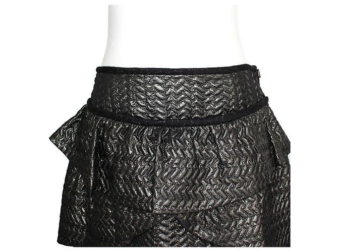 Falda mini metálica gris carbón Isabel Marant Castaño - vista 4