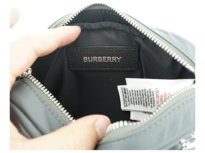 Burberry Mini Borsa Hip Grigio Carbone Nylon Regalo di Lusso per Uomini e Donne Marrone - vista 15
