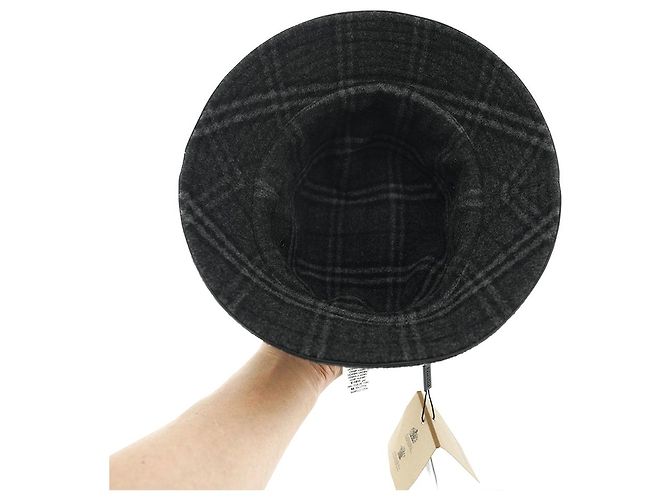 Burberry Bucket Hat aus Wolle und Kaschmir in Anthrazitgrau Braun - Ansicht 11