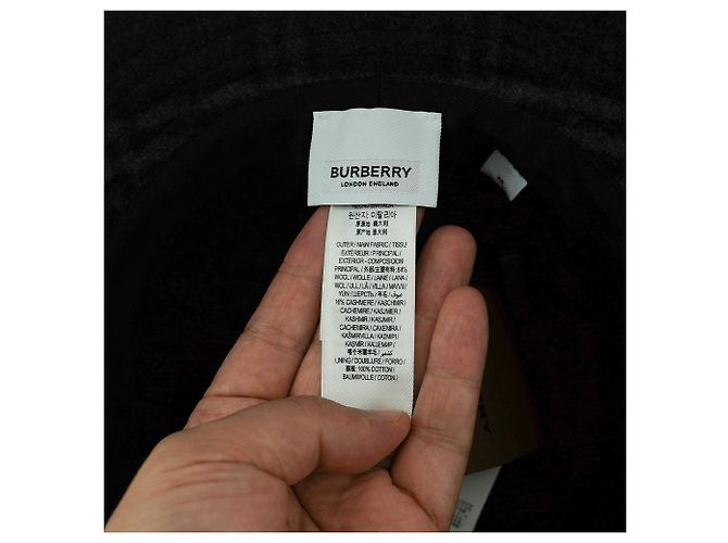 Burberry Bucket Hat aus Wolle und Kaschmir in Anthrazitgrau Braun - Ansicht 5