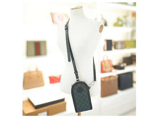 Gucci Mini Borsa Supreme in Tela Nera Nero - vista 2