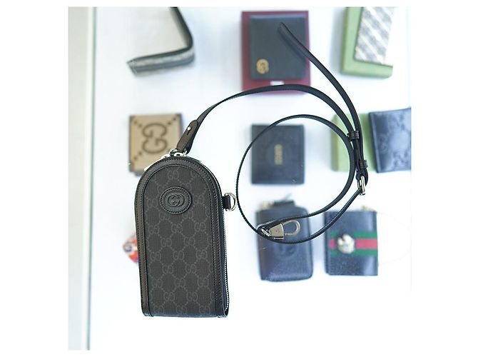 Gucci Mini Borsa Supreme in Tela Nera Nero - vista 8
