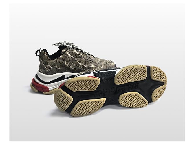 Gucci Balenciaga Il Progetto Hacker Sneakers Triple Beige Marrone - vista 9