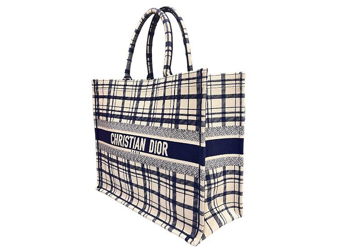 Book Tote Dior Tote Grande a Quadri Multicolore - vista 3