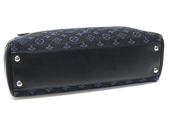 Louis Vuitton Borsa Tote Grande in Jacquard Monogramma Blu - vista 5
