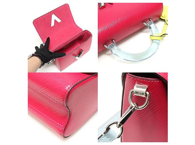 Twist Louis Vuitton Grenade Epi Pelle Argento Manico Superiore Catena MM Rosso - vista 6