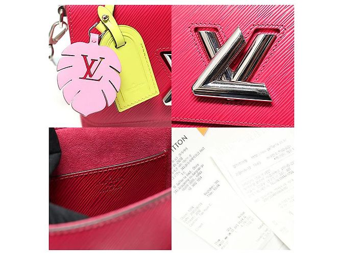 Twist Louis Vuitton Grenade Epi Pelle Argento Manico Superiore Catena MM Rosso - vista 7