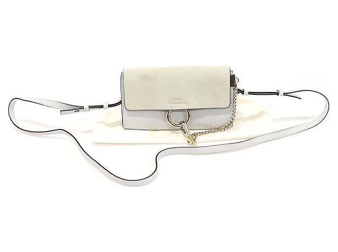 Chloé Mini borsa a tracolla Faye in pelle scamosciata blu grigio - vista 2