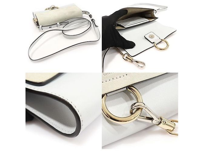 Chloé Mini borsa a tracolla Faye in pelle scamosciata blu grigio - vista 6