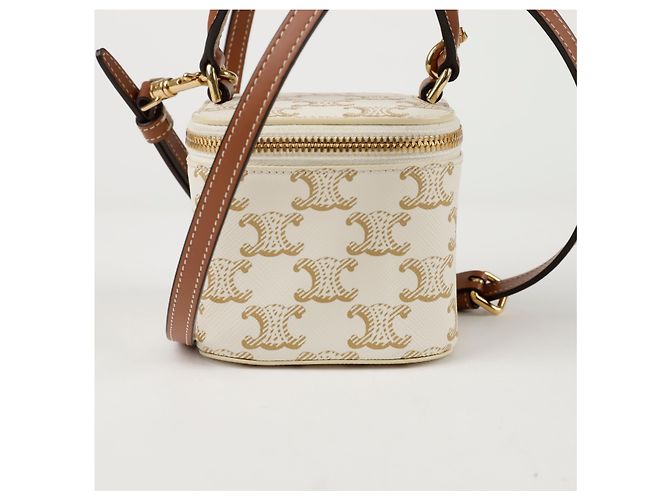 Céline Mini Tote Schultertasche Vanity Case Weiß - Ansicht 2