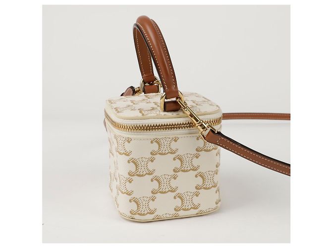 Céline Mini Tote Schultertasche Vanity Case Weiß - Ansicht 3